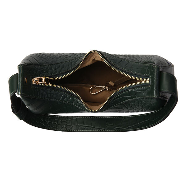 Sencillez Hobo Tasche aus echtem Leder, Größe 27x7x14 cm, Dunkelgrün image number 2