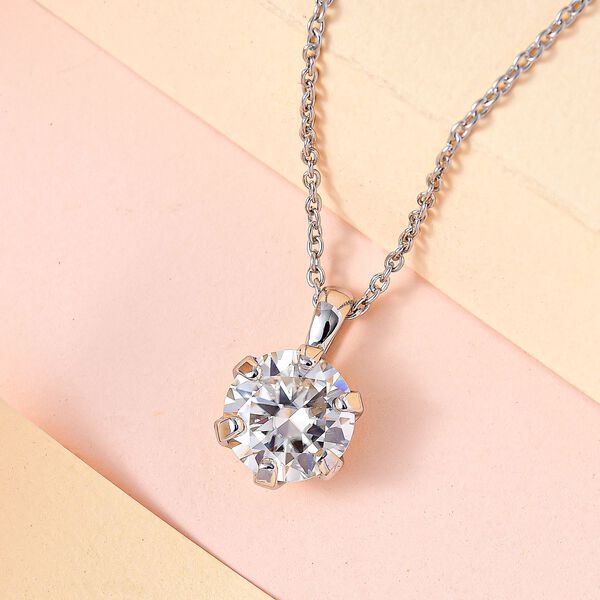 Funkelnde K&ouml;nigin - Moissanit Anh&auml;nger mit Kette - 3,50 ct. image number 3
