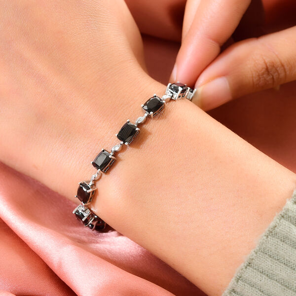 Elite Shungit Armband ca. 20 cm 925 Silber platiniert ca. 7,25 ct image number 3