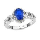AAA tansanischer, blauer Spinell und weißer Zirkon-Ring, 925 Silber platiniert  ca. 1,91 ct image number 3