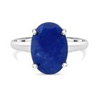 Blaue Jade Ring 925 Silber rhodiniert (Größe 17.00) ca. 5,13 ct