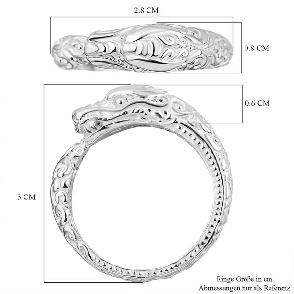 Royal Bali Kollektion- Drachen Ring in 925 Silber image number 6