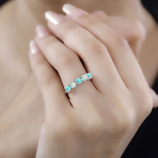 AA Nat&uuml;rlicher, &auml;thiopischer Welo Opal Ring 925 Silber platiniert (Gr&ouml;&szlig;e 19.00) ca. 0,83 ct image number 4