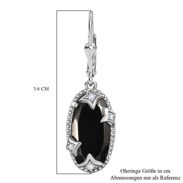 D'Joy Elite Shungit, Weißer Zirkon Ohrringe 925 Silber platiniert ca. 5.19 ct image number 6