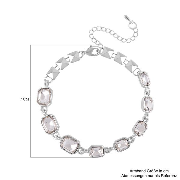 Wei&szlig;es Kristall Armband, ca. 19 cm image number 3