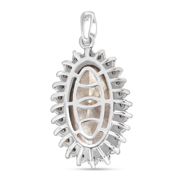 J Francis gefertigt mit SWAROVSKI- Aquamarin und wei&szlig;er Swarovski Kristall Anh&auml;nger image number 5