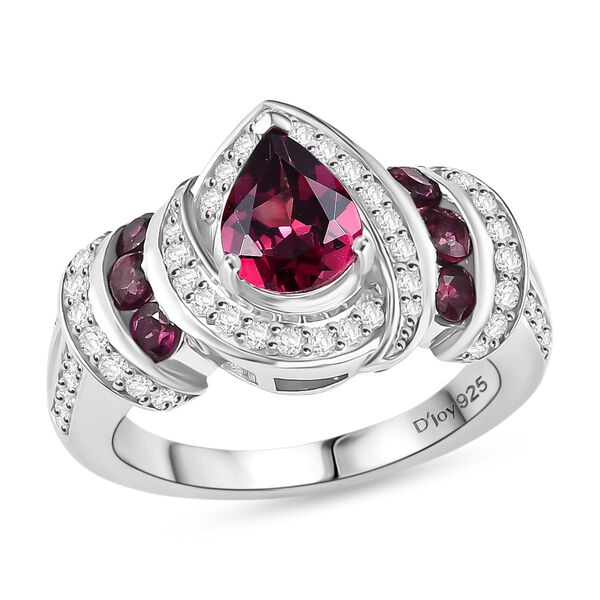 D'Joy AA Rhodolith Granat Ring 925 Silber rhodiniert (Größe 17.00) ca. 3,18 ct image number 3