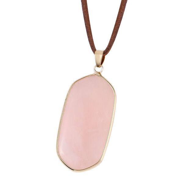 2er Set - Rosenquarz, Gr&uuml;ner Aventurin Schmuckset Messing, Reines Leder ca. 200.00 ct image number 4