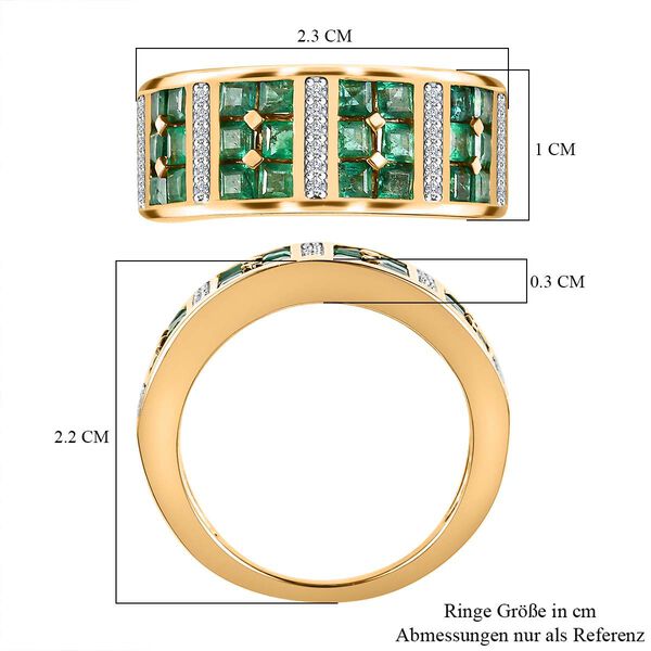 Kagem sambischer Smaragd und Zirkon-Ring - 1,71 ct. image number 7