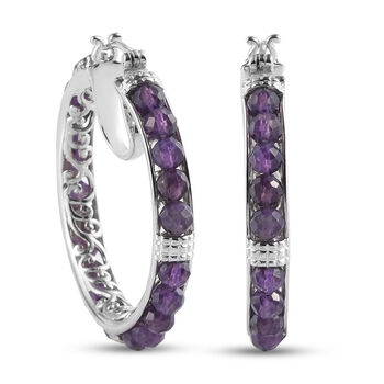 Afrikanische Amethyst-Creolen, Messing ca. 18,51 ct