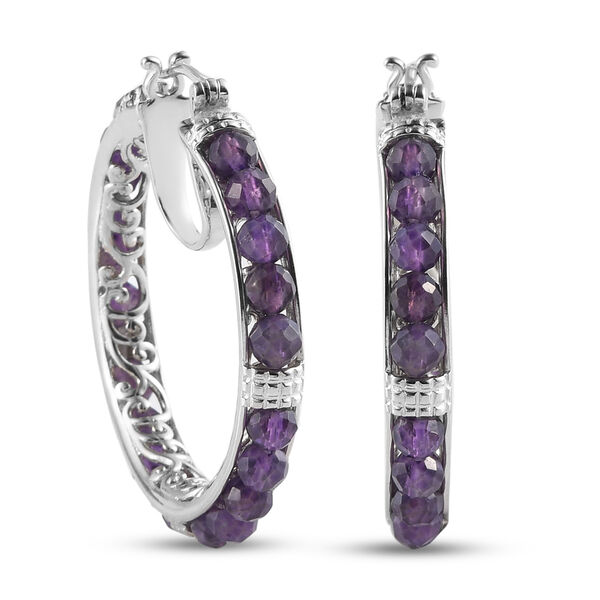 Afrikanische Amethyst-Creolen, Messing ca. 18,51 ct image number 0