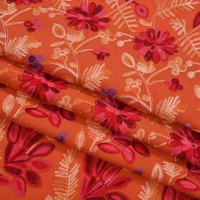 Bestickter Schal mit Paisley und Floralem Stickerei, 70 x 180 cm, Orange