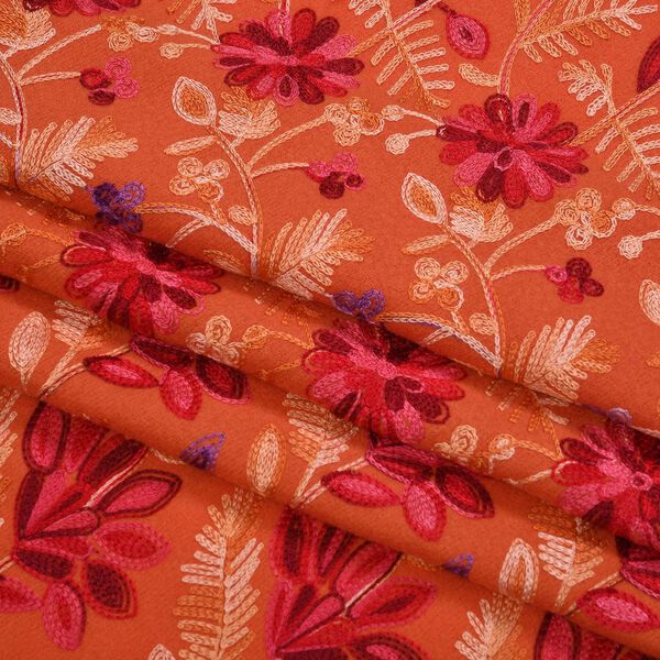 Bestickter Schal mit Paisley und floralem Stickerei, 70x180cm, Orange image number 4