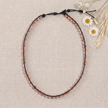 Roter Web-Jaspis Halskette, flexibel (ca. 42 cm), ca. 80.00 ct