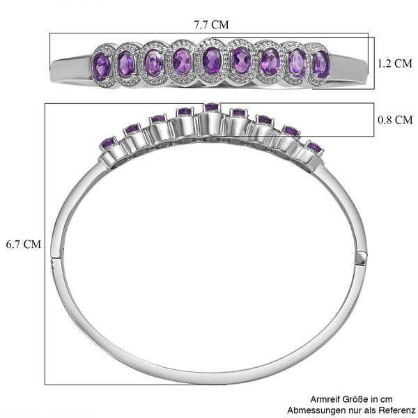 Afrikanischer Amethyst Armreif, ca. 19 cm, Edelstahl ca. 4.52 ct image number 5