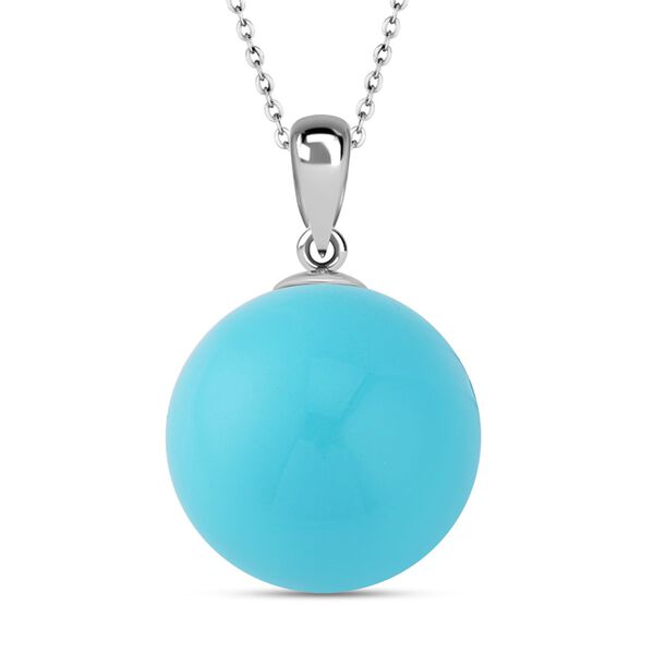 2er Set - T&uuml;rkis Muschelkernperlen Ohrringe und Anh&auml;nger mit Kette Schmuckset, Edelstahl, 925 Silber rhodiniert image number 3