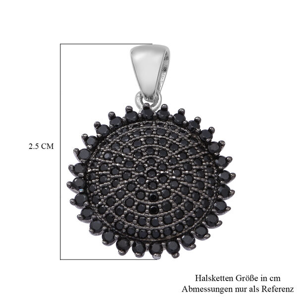 Schwarzer Spinell Anhänger 925 Silber rhodiniert ca. 1,47 ct image number 3