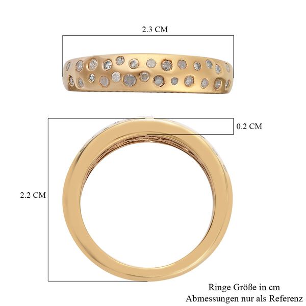 Diamant Band Ring 925 Silber 585 Vergoldet image number 7