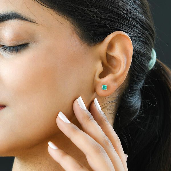 AAA Kagem sambische Smaragd-Ohrringe, 375 Gold ca. 0,73 ct image number 3