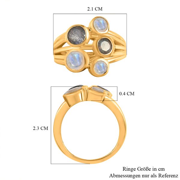 Regenbogen Mondstein und Labradorit-Ring - 2 ct. image number 7