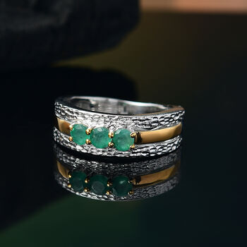 Zweifarbiger Kagem sambischer Smaragd Ring - 0,54 ct.