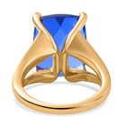 Tansanit Farbe Ring, 925 Silber Gelbgold Vermeil, (Größe 21.00) ca. 13.05 ct image number 5