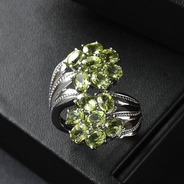 Nat&uuml;rlicher Peridot Ring, 316L Edelstahl (Gr&ouml;&szlig;e 18.00) ca. 5.68 ct image number 2