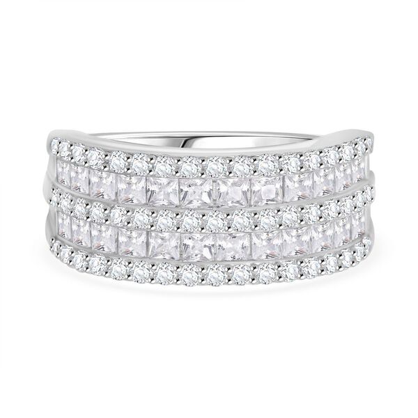 Weißer Zirkonia Ring 925 Silber rhodiniert (Größe 17.00) image number 0