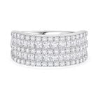 Weißer Zirkonia Ring 925 Silber rhodiniert (Größe 17.00)