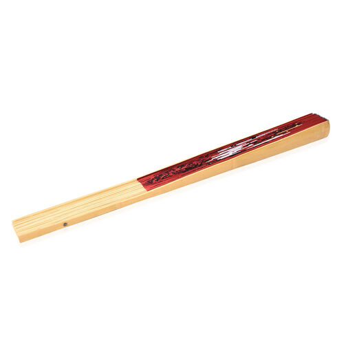 Großer Fächer aus Holz in japanischem Stil, Größe 160x90 cm, Rot image number 1