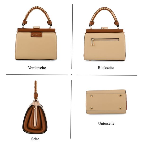 2er-Set, Umh&auml;ngetasche mit Geldb&ouml;rse, 23x14,5x17,5cm, Beige Braun image number 4