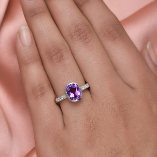 Afrikanischer Amethyst und Zirkon-Ring - 2,10 ct. image number 3