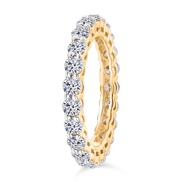 LUXURIANT SGL zertifizierter SI-GH Labor Diamant Ring, 925 Silber 750 Gelbgold Vermeil - 2 ct. image number 5