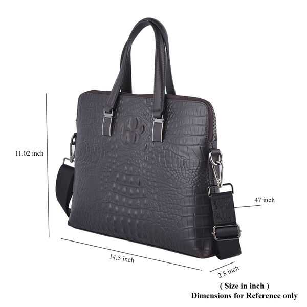 Crossbody-Tasche aus 100% echtem Leder, Gr&ouml;&szlig;e 37x7x28 cm, Dunkelbraun image number 5