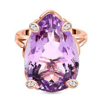 Rosa Amethyst und Zirkon Cocktail Ring - 17,74 ct.