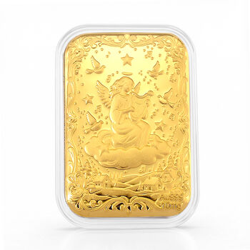 EXKLUSIVES GESCHENK - 999er Goldfolie mit Engel, 10mg