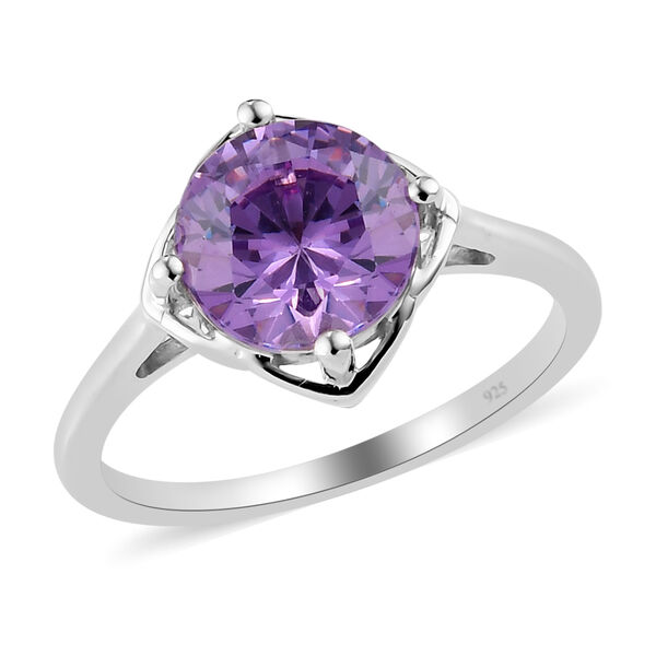 LUSTRO STELLA - Amethyst Zirkonia-Ring, 925 Silber platiniert  ca. 3,35 ct image number 4