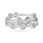 Weißer Diamant P Ring, 925 Silber platiniert (Größe 19.00) ca. 0.10 ct