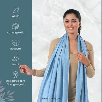 Jacquard-Schal aus Viskose, 70x195 cm, Hellblau