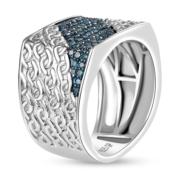 GP Art Déco Kollektion - Kanchanaburi blauer Saphir und blauer Diamant-Ring - 0,52 ct. image number 5