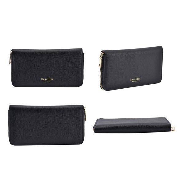 Sencillez Dokumenten Etui aus Echtleder, schwarz image number 6