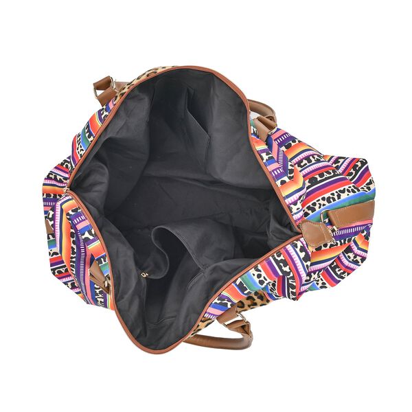 Reise-Tasche im Leopardenmuster mit Mehrfarbigen Streifen image number 5