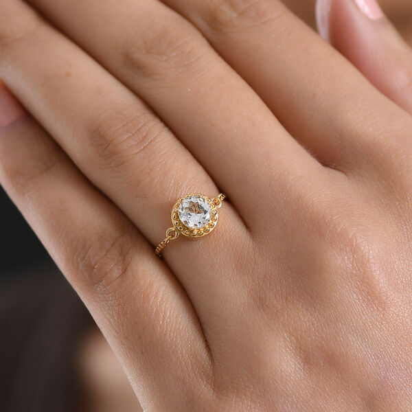 EverTrue flexibler wei&szlig;er Topas Ring, Gr&ouml;&szlig;e 17-21cm - 0,97 ct. image number 2