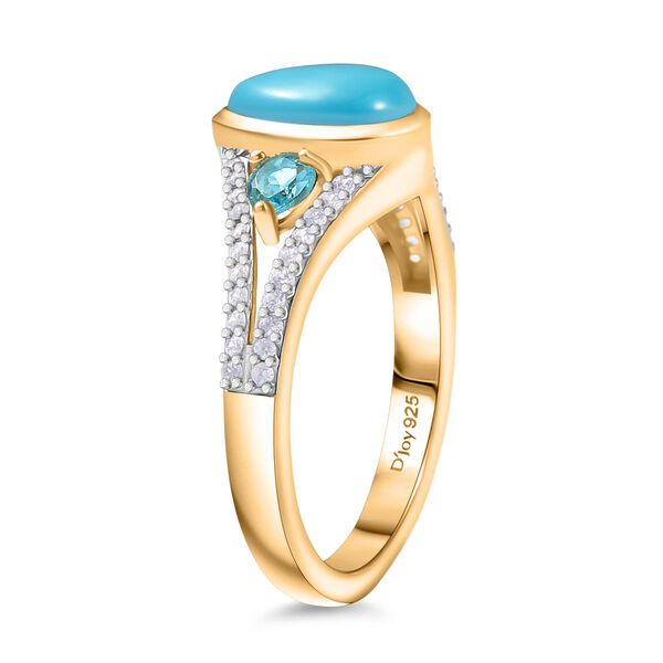 D'Joy AA Sleeping Beauty Türkis, blauer Apatit und Zirkon Ring - 2 ct. image number 5
