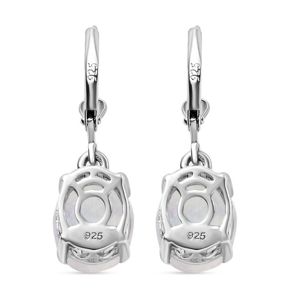 Premium Regenbogen Mondstein-Ohrringe, 925 Silber platiniert ca. 4,81 ct image number 5