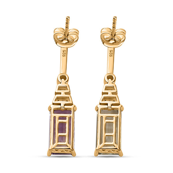 Prasiolith, Rose De France Amethyst und Zirkon Ohrringe - 5,33 ct. image number 5