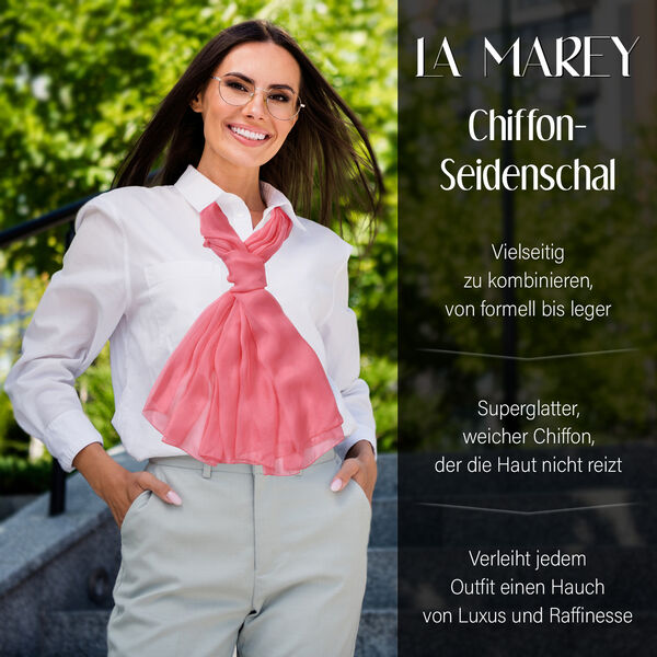 LA MAREY Chiffon Seidenschal, pfirsich image number 2