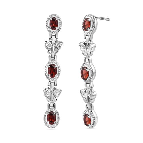 Roter Granat Ohrringe  Edelstahl ca. 3.34 ct image number 0