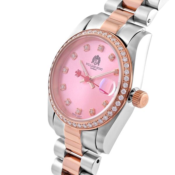 Moissanit Uhren 20 cm Reiner Edelstahl Bicolor image number 4