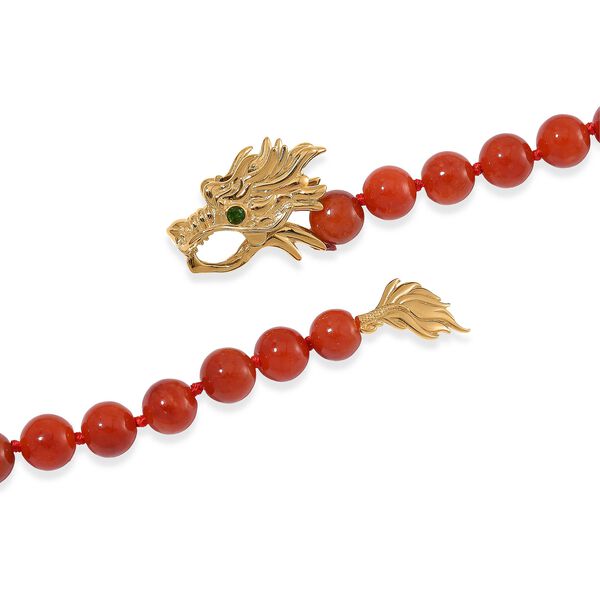 Rote Jade, Roter Granat Halskette ca. Flexibles cm 925 Silber 750 Gelbgold Vermeil (7-8 Werktage Lieferzeit) ca. 218.53 ct image number 3